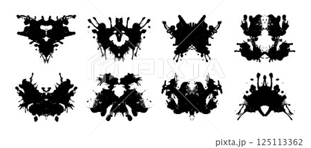 Rorschach test inkblots set isolated on white 125113362