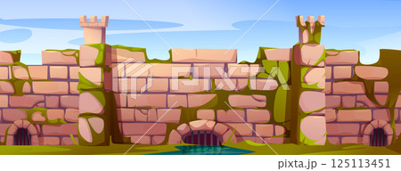 Medieval ancient castle wall 125113451