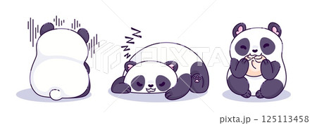 Kawaii cute panda baby character 125113458