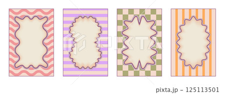 Retro frames set in pastel colors on white 125113501