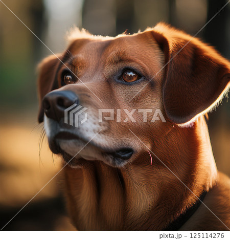 犬のアップのイメージ画像 125114276