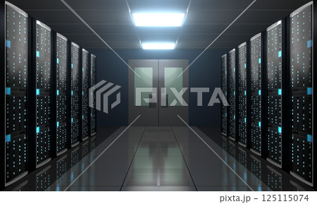 3D server room/ data center - storage, hosting concept 125115074