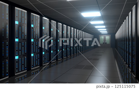 3D server room/ data center - storage, hosting concept 3D server room/ data center - storage, hosting concept 125115075