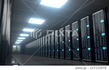 3D server room/ data center - storage, hosting concept 125115078
