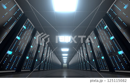 3D server room/ data center - storage, hosting concept 125115082