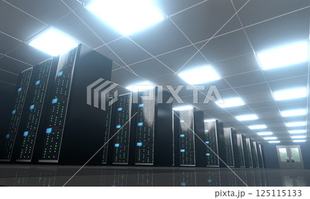 3D server room/ data center - storage, hosting concept 125115133