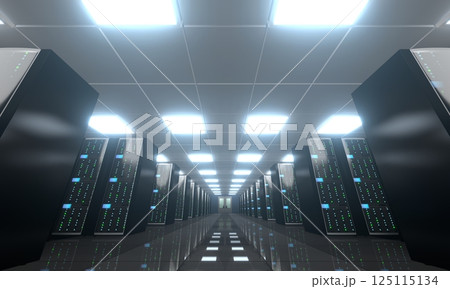 3D server room/ data center - storage, hosting concept 125115134