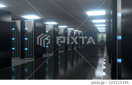 3D server room/ data center - storage, hosting concept 125115145
