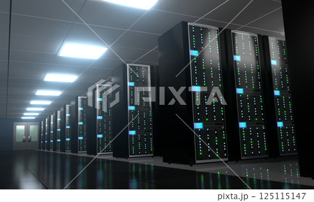 3D server room/ data center - storage, hosting concept 125115147