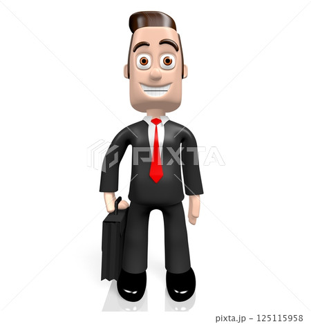 Cartooon businessman on white background - 3D illustration Cartooon businessman on white background - 3D illustration 125115958