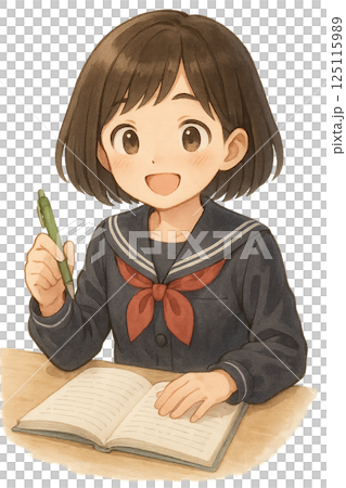 勉強している女子学生 125115989