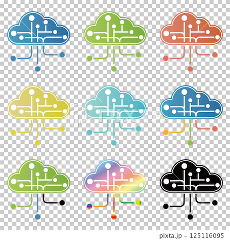 Cloud network icon set 125116095