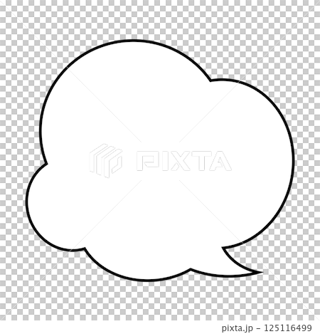 シンプルな吹き出しのイラスト　もこもこ 125116499