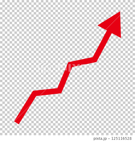 Simple red zigzag arrow on white background 125116528