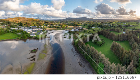 Aerial view of the coast at Killult by Gortahork, County Donegal, Ireland 125116667