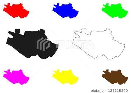 Begusarai city (Republic of India, State of Bihar) map vector illustration, scribble sketch Begusarai map 125116840