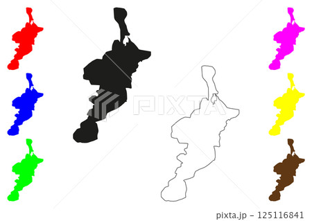 Belgaum city (Republic of India, State of Karnataka) map vector illustration, scribble sketch Belagavi or Belgaon map 125116841