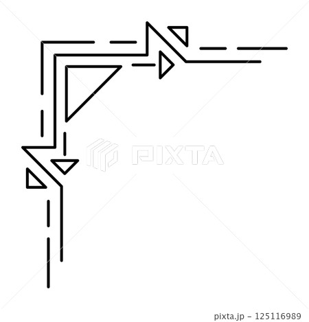 Line geometric corner. Modern decorative linear element. Line geometric corner. Modern decorative linear element. 125116989