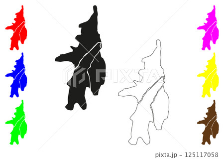 Chittorgarh city (Republic of India, State of Rajasthan) map vector illustration, scribble sketch Chitror or Chittor map Chittorgarh city (Republic of India, State of Rajasthan) map vector illustration, scribble sketch Chitror or Chittor map 125117058
