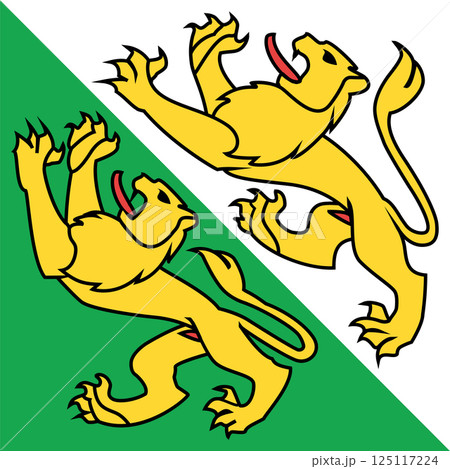Flag Canton of Thurgau (Switzerland, Swiss Confederation) Kanton Thurgovia 125117224