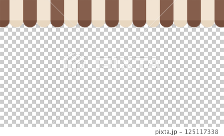 咖啡廳屋頂遮陽帳篷插畫_棕色 125117338