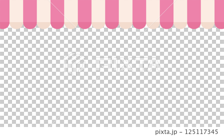 咖啡廳屋頂遮陽帳篷插畫_粉紅色 125117345