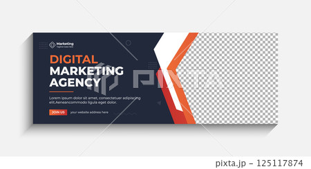 Digital marketing Agency social cover and web banner ad template. Use for social media, timeline cover, social media post design template, file with layered. Digital marketing Agency social cover and web banner ad template. Use for social media, timeline cover, social media post design template, file with layered. 125117874