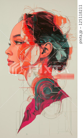 Traditional printmaker blending classic and modern artistry uniquely 125118211