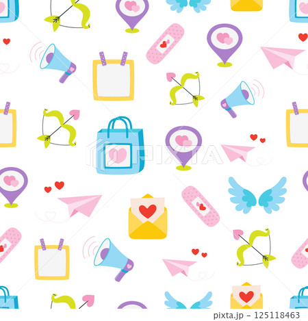 flat seamless pattern for valentines day 125118463