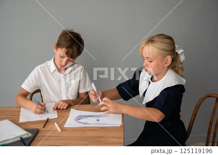 Children Drawing Classroom School Children Drawing Classroom School 125119196