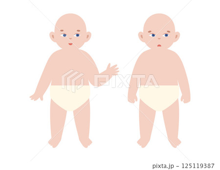Sad and happy child 125119387