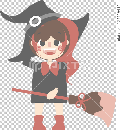 happy halloween holiday festival with girl wearing witch costume, flat png illustration cartoon character design happy halloween holiday festival with girl wearing witch costume, flat png illustration cartoon character design 125119433