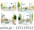 街中を走る路線バス 125119522