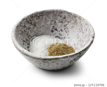 bowl of salt and pepper 125119706