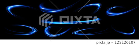 Dynamic Blue Swirls and Light Trails Perfect for Use in Stunning Motion Graphics Design 125120107