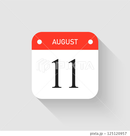 Vector icon page day calendar - 11 August month 125120957