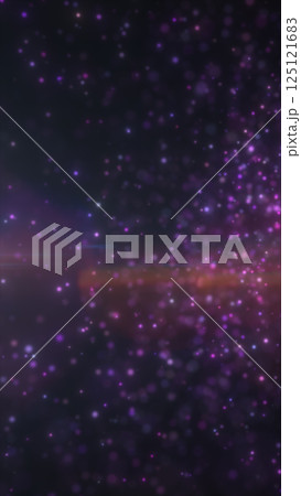 Cosmic background with sparkling purple particles and bokeh lights. Magical and dreamy starfield in deep space Cosmic background with sparkling purple particles and bokeh lights. Magical and dreamy starfield in deep space 125121683