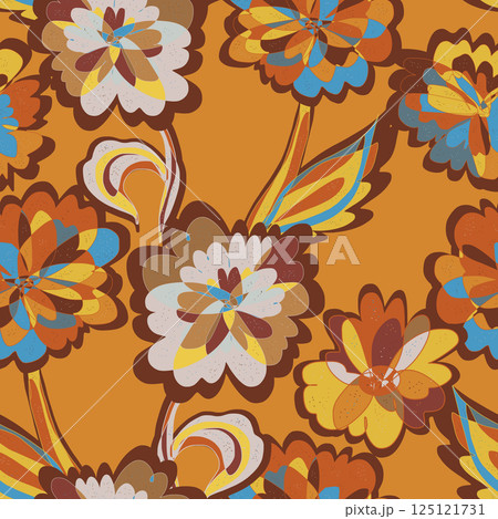 seamless pattern with abstract flowers 125121731