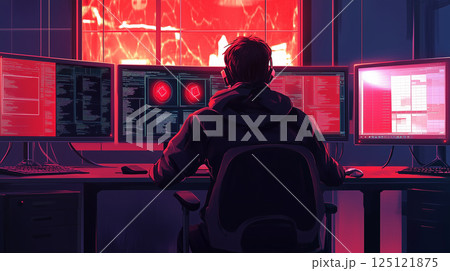セキュリティエンジニアの作業風景 セキュリティエンジニアの作業風景 125121875