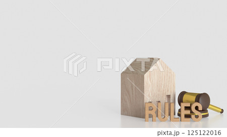 The House and hammer for property law concept 3d Rendering. The House and hammer for property law concept 3d Rendering. 125122016