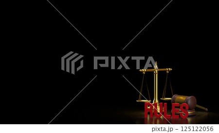 The Libra and hammer for law concept 3d Rendering. 125122056