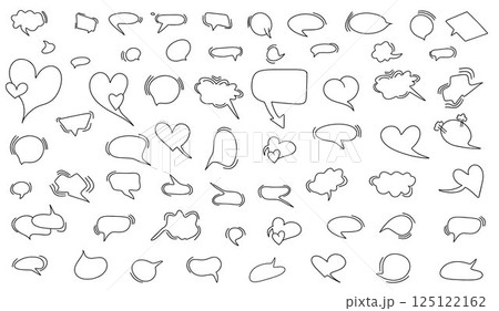 Huge set of dialog boxes, hand drawn variants of different shapes. Trendy Collection of speech bubbles, dialogue, doodle style design on white background Huge set of dialog boxes, hand drawn variants of different shapes. Trendy Collection of speech bubbles, dialogue, doodle style design on white background 125122162