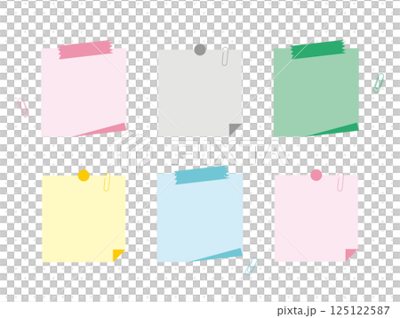 Background illustration of a white board with colorful notes and sticky notes 125122587