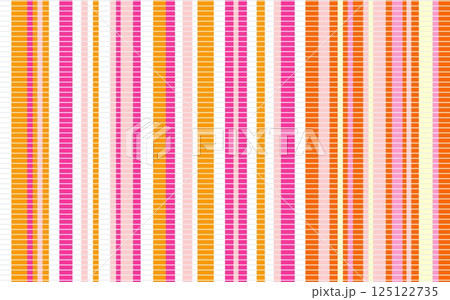 ストライプ模様　ボーダー　ピンク　オレンジ色 125122735