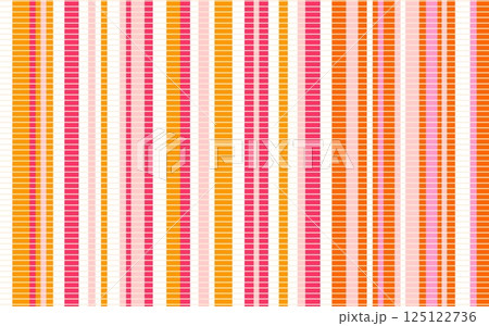 ストライプ模様　ボーダー　ピンク　オレンジ色 125122736