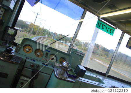 三岐鉄道101系電車の運転台から望む車窓 125122810