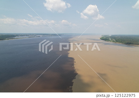 Unique merging of black and brown waters in the Amazon region Unique merging of black and brown waters in the Amazon region 125122975