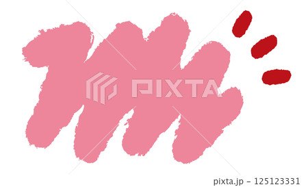 手描きクレヨンタッチの落書きフレーム/ピンク 手描きクレヨンタッチの落書きフレーム/ピンク 125123331