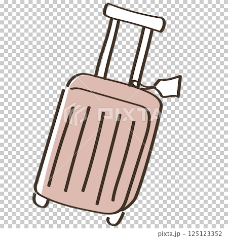 Hand-drawn cute suitcase illustration, line drawing, travel 125123352