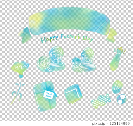 父の日モチーフ　水彩グラデーションのセット 125124999